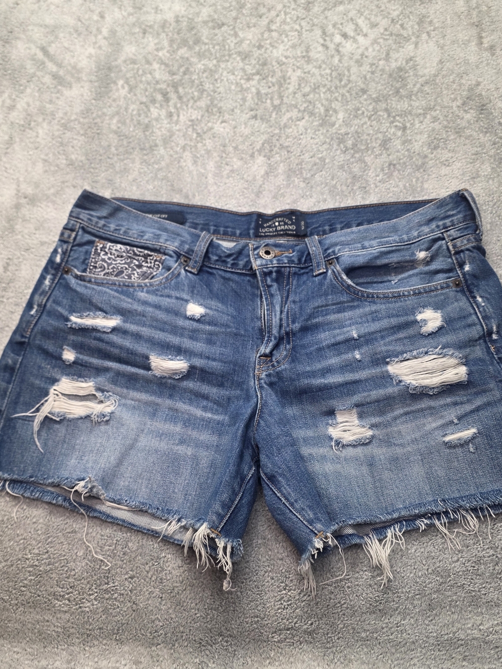 Lucky Brand Blue Distressed Denim Cutoff Shorts